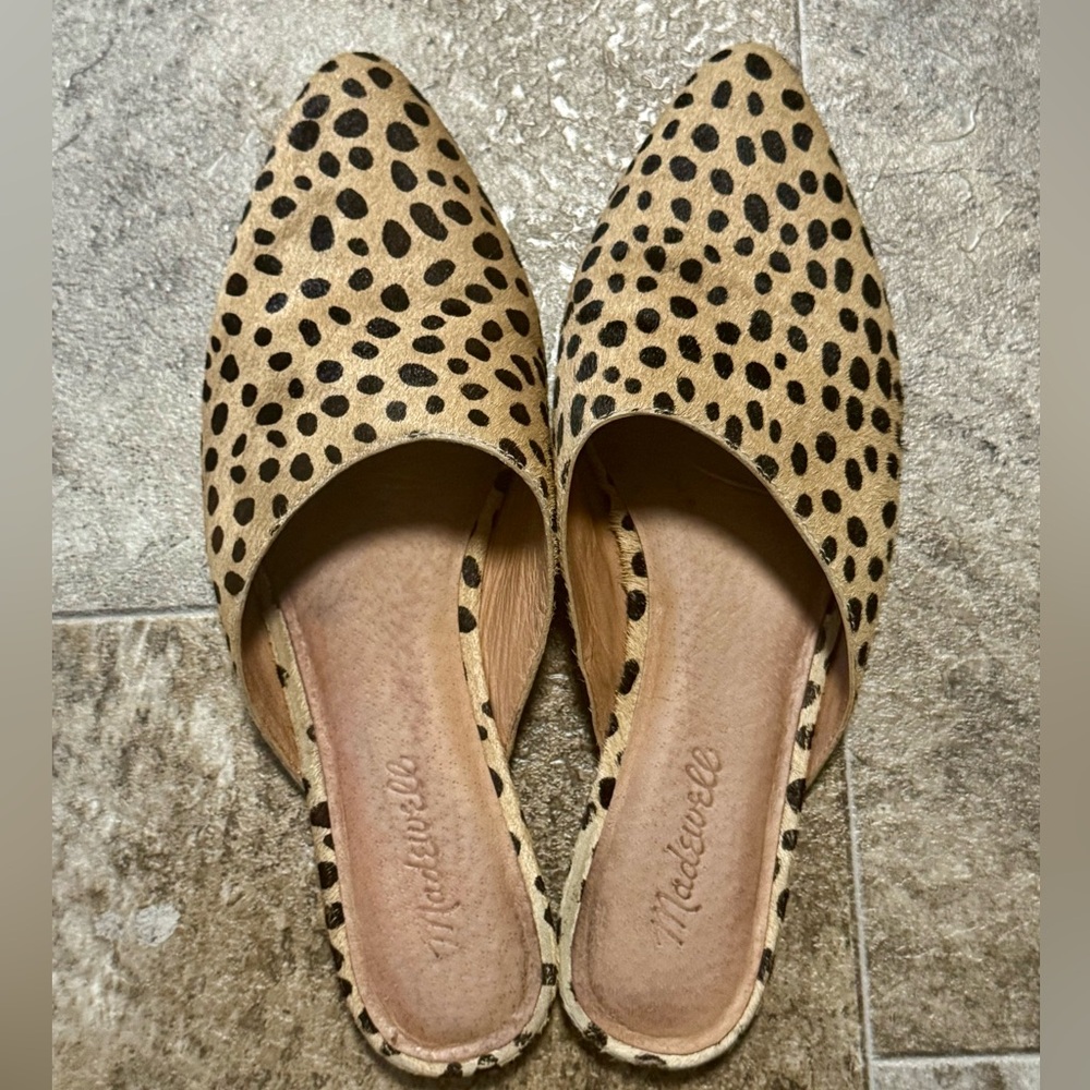 Madewell The Remi Mules, leopard print made with calf hair